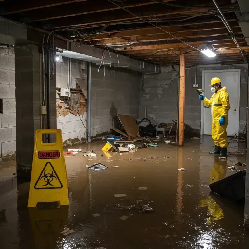 Flooded Basement Electrical Hazard in Zebulon, NC Property