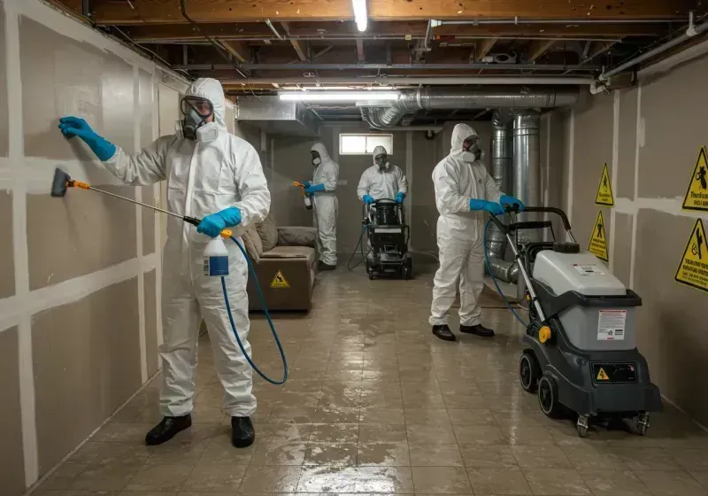 Basement Moisture Removal and Structural Drying process in Zebulon, NC